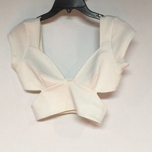 Nasty Girl. White cut out crop top